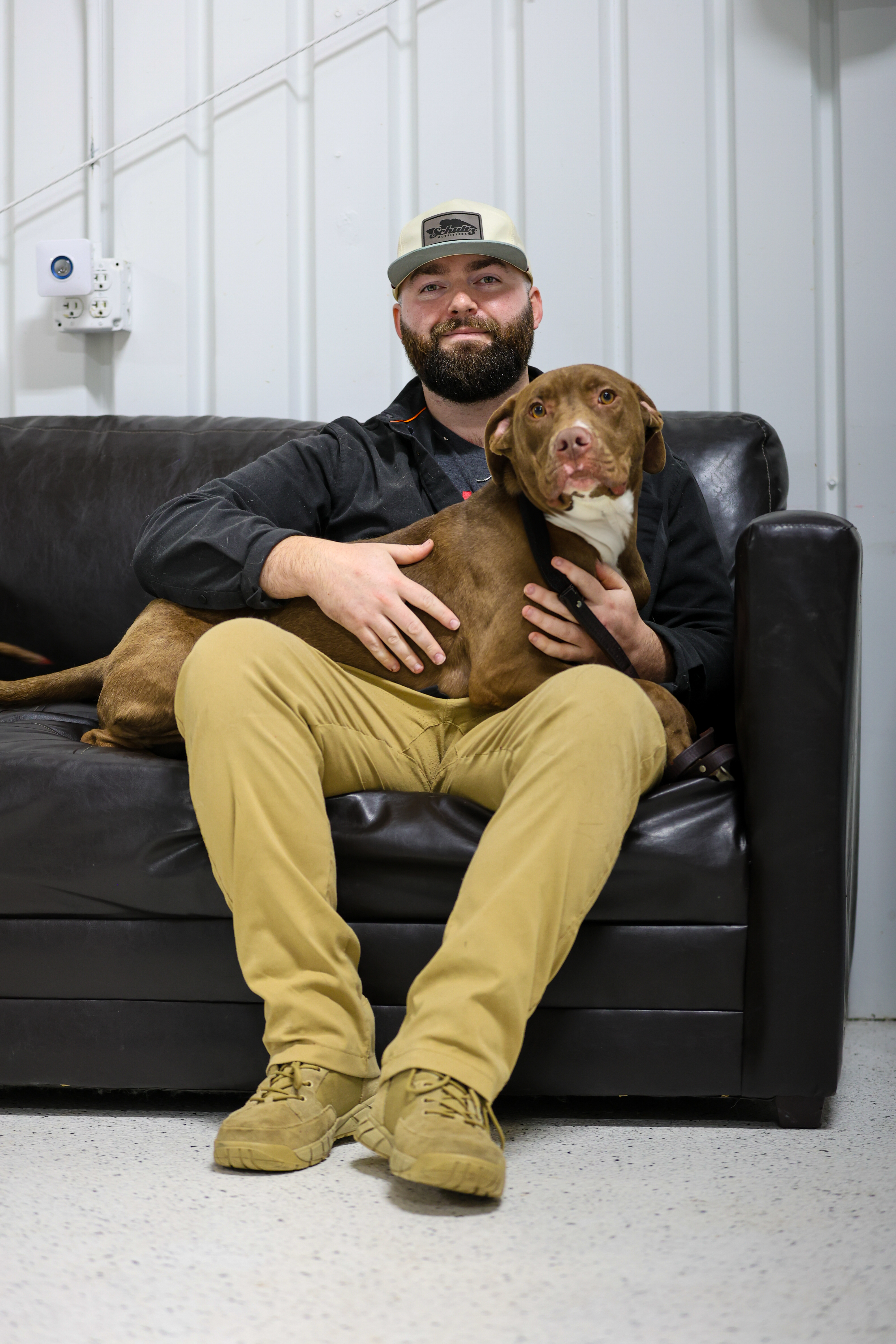 Handler working with service dog