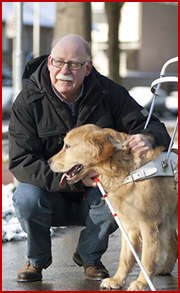 Service dog training with disabled person